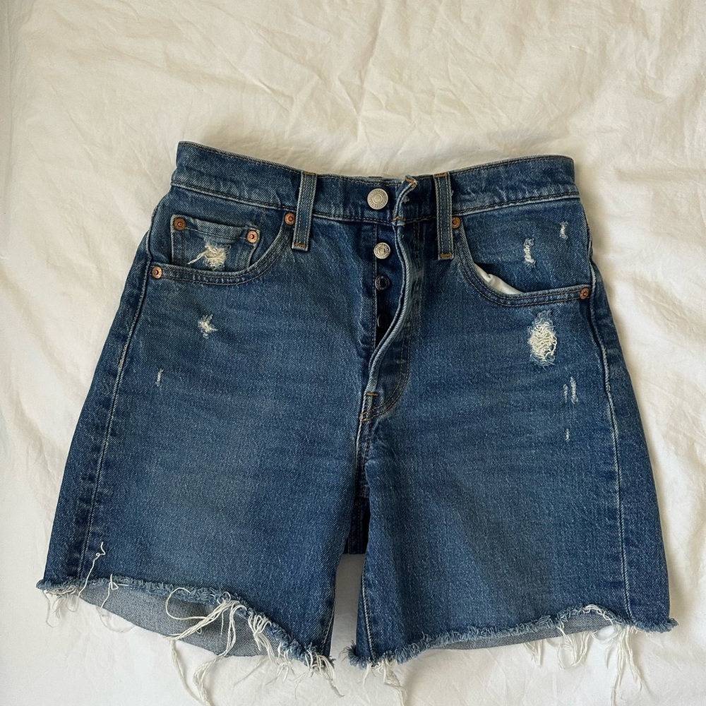 Levi's Blue Jean Shorts—Long